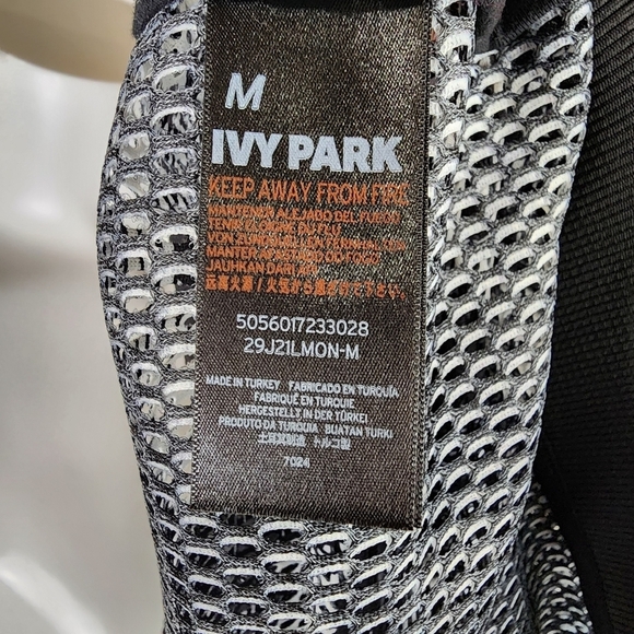 Ivy Park Floral Mesh Oversized Bomber Jacket Black  White Size Medium Beyonce - Picture 13 of 14